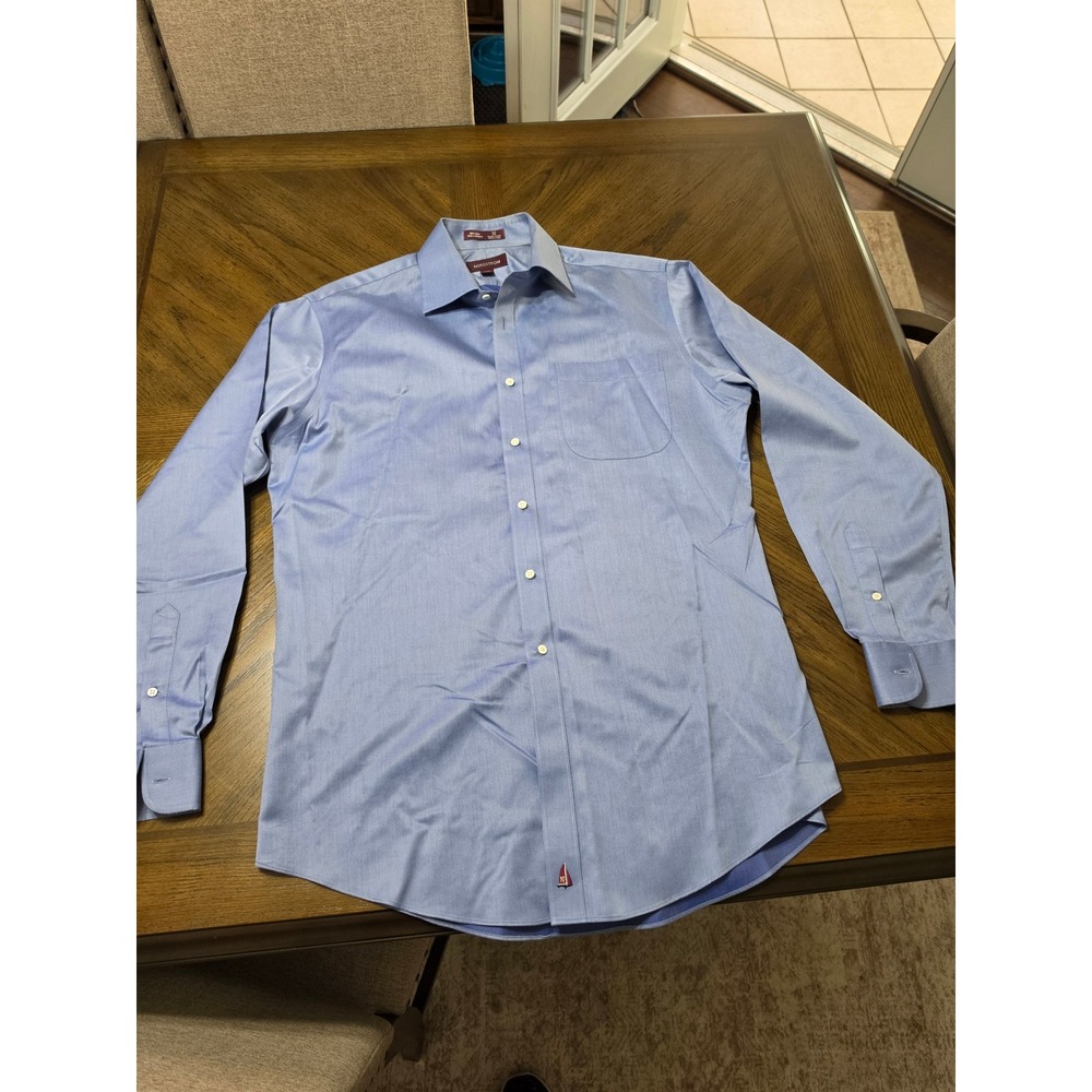 Nordstrom Smartcare Tailored Dress Shirt Light Blue 16-35 Wrinkle Free Cotton